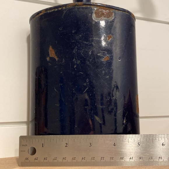 Vintage enamel flask/bud vases UNIQUE! Stunning blue! SET OF 2! - Picture 7 of 8